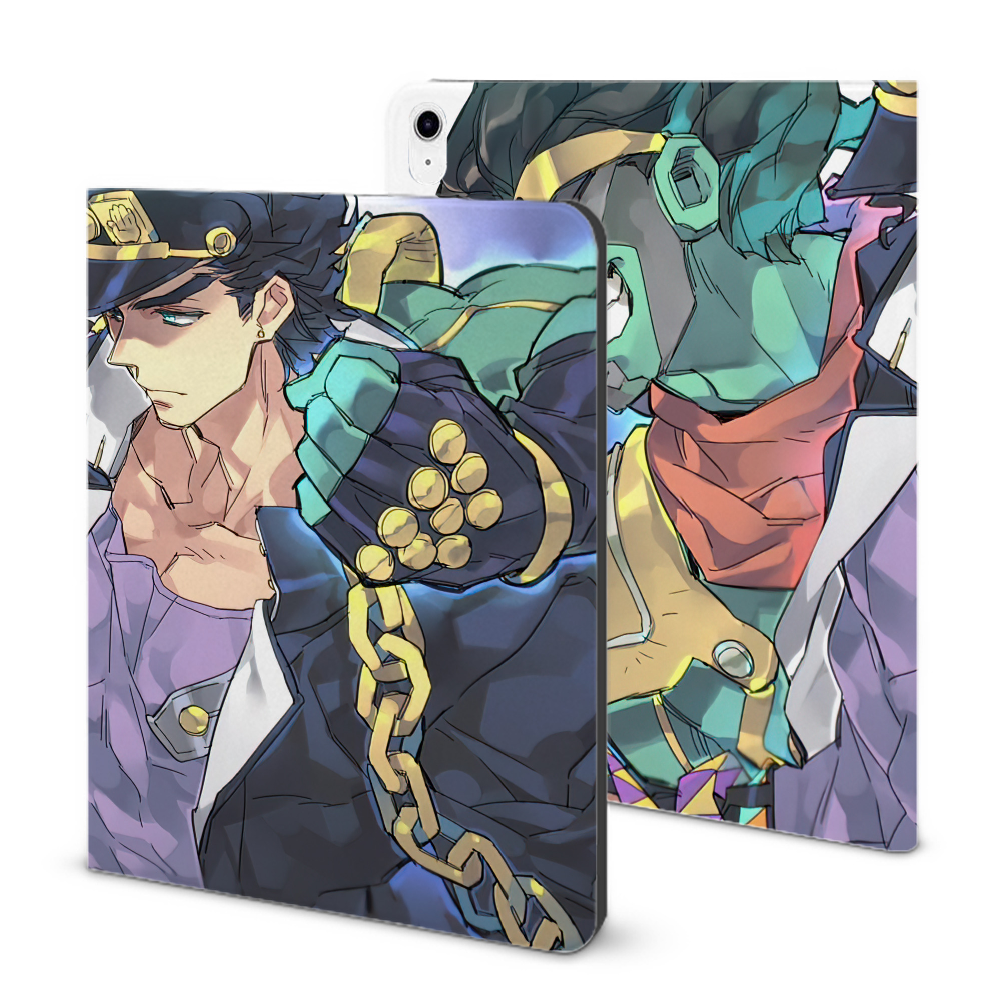 （画像用） ジョジョの奇妙な冒険 JoJo's Bizarre Adventure IPad ケース ブック型 PUレザー TPU 耐衝撃 軽量 薄型 ペン収納なし 全面保護 IPad 各モデル対応
